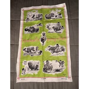 Vintage Rare 1960s Norman Thewell's Pony Club Ulster Linen Irish Tea Dish Towel